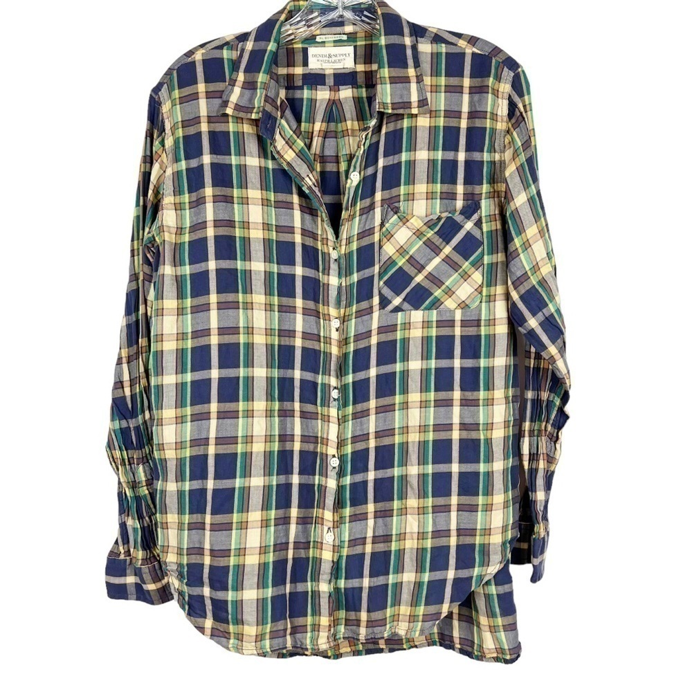 Denim & Supply Ralph Lauren women’s button down shirt size L plaid